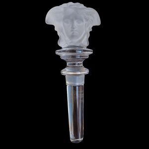 Versace Rosenthal frosted crystal double sided Medusa head wine bottle stopper